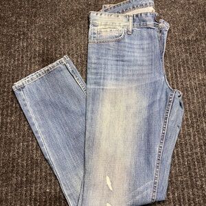 Calvin Klein Mens Slim Straight Jeans 32x32 Blue Wash Distressed Denim